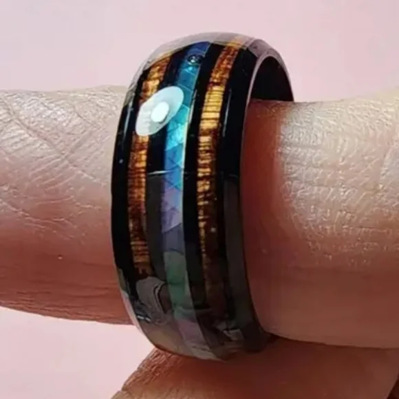 🆕️ Wood Inlay Ring - Picture 2 of 5